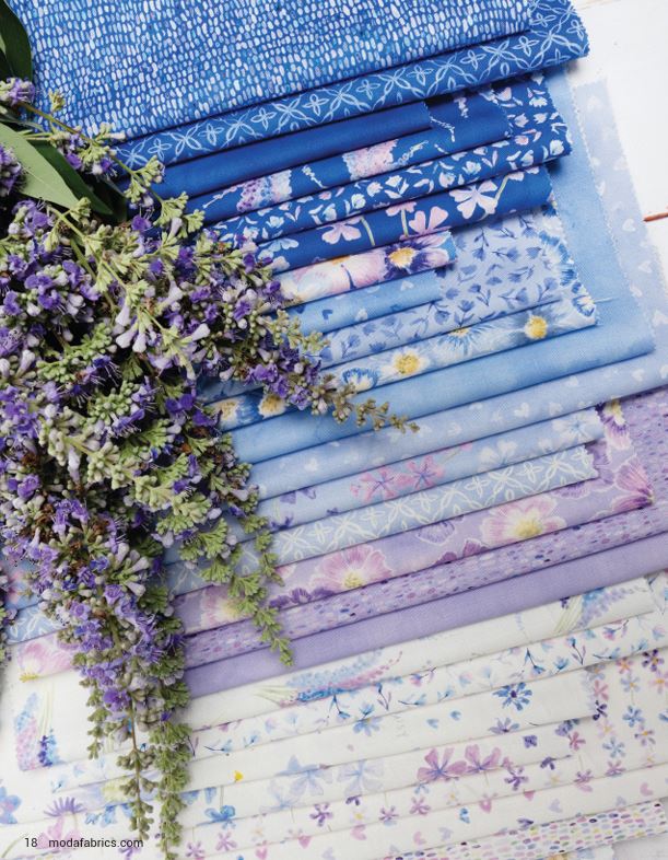 Delphinium Jelly Roll by Janet Clare for Moda