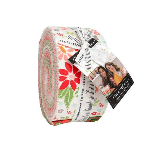 Poinsettia and Pear Jelly Roll by Sherri & Chelsi for Moda