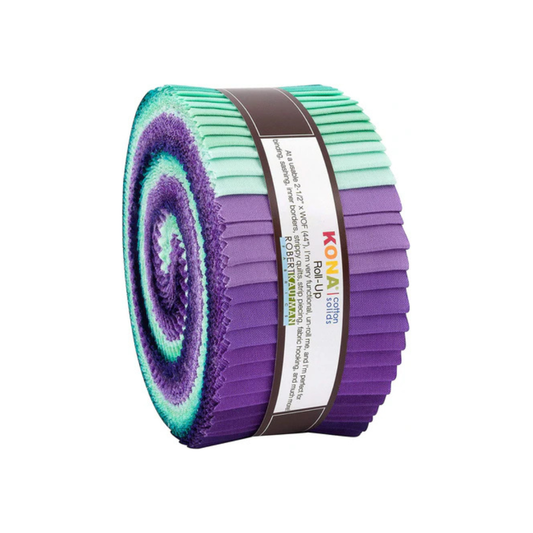 Robert Kaufman Kona Cotton Aurora Palette Roll-up - 40 Strip Roll
