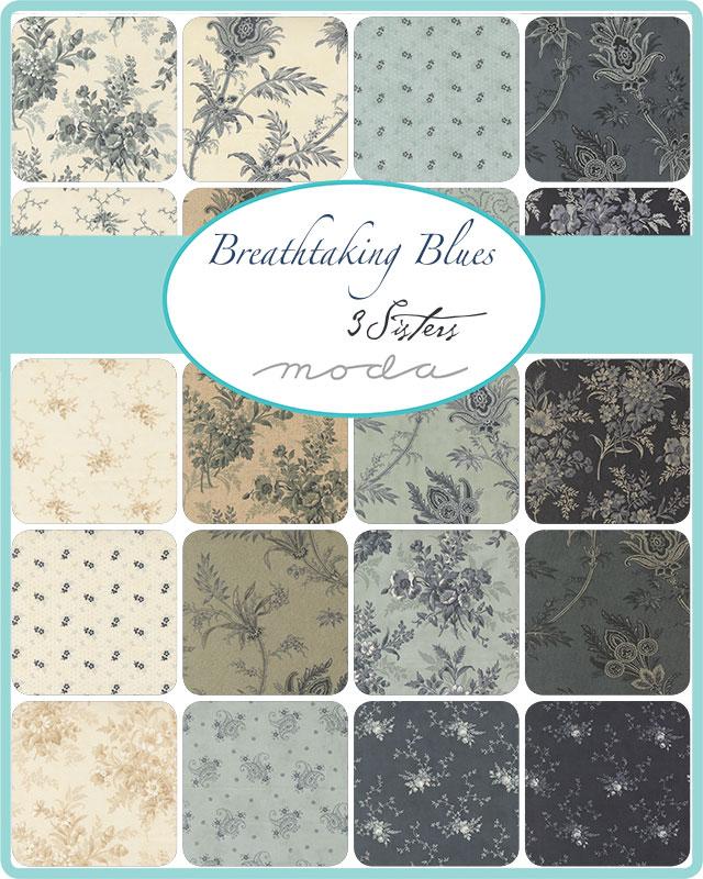 Breathtaking Blues Jelly Roll by 3 Sisters for Moda