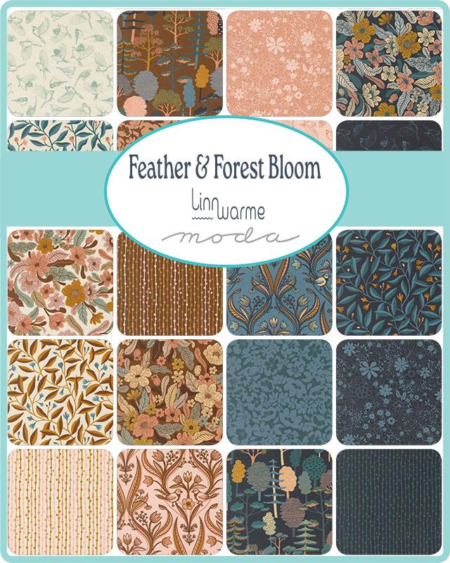 Feather Forest Bloo Jelly Roll by Linn Warme for Moda