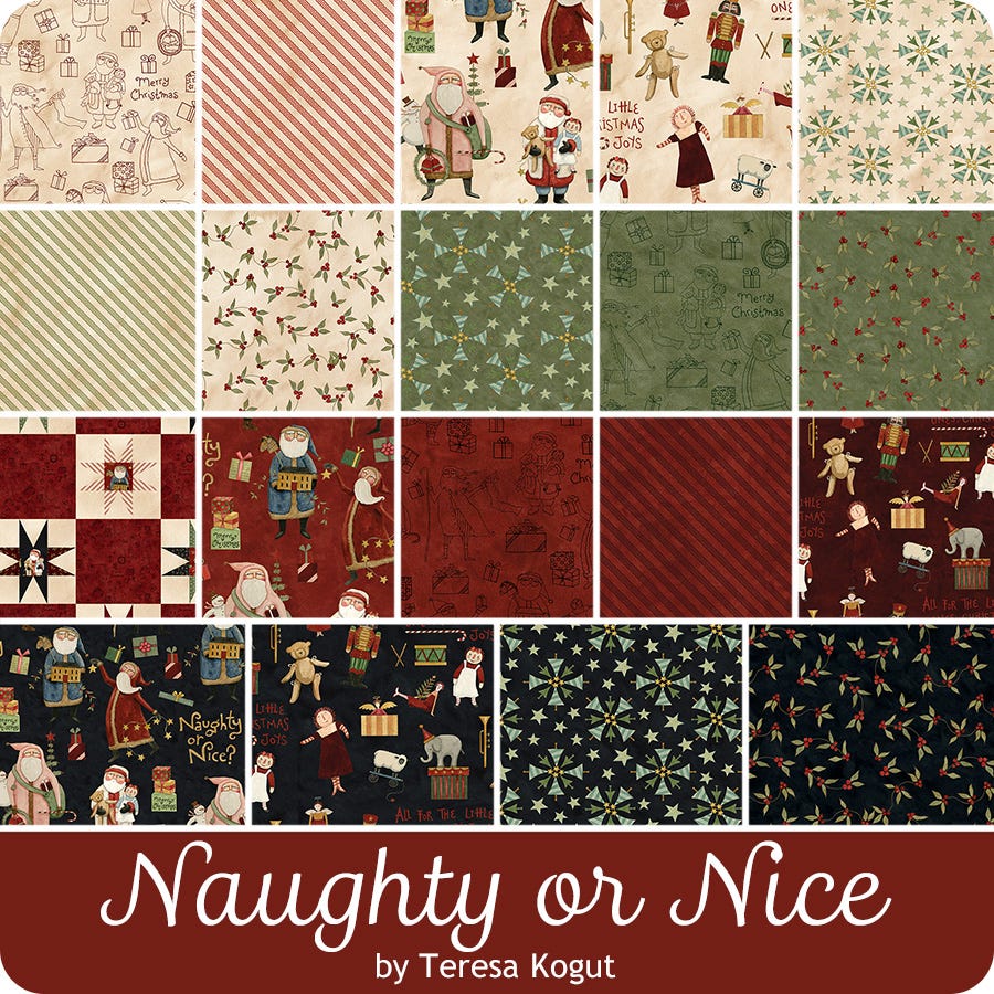 Naughty or Nice Rolie Polie by Teresa Kogut for Riley Blake Designs