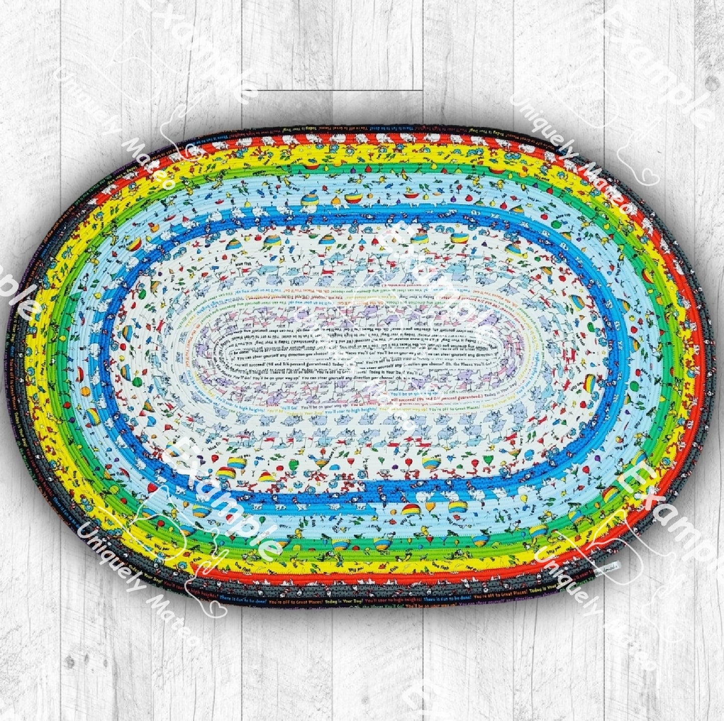 Custom Oval Jelly-Roll Rug