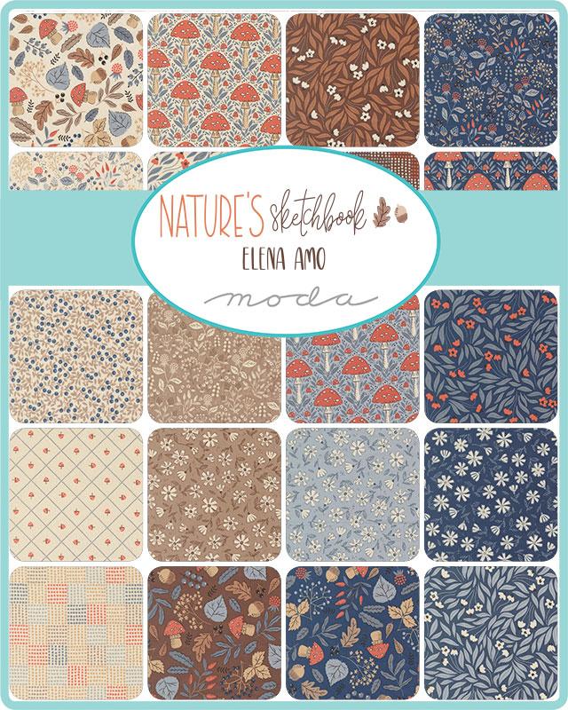 Natures Sketchbook Jelly Roll by Elena Amo for Moda