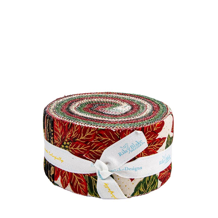 Poinsettias at Christmas 2 1/2" Rolie Polie