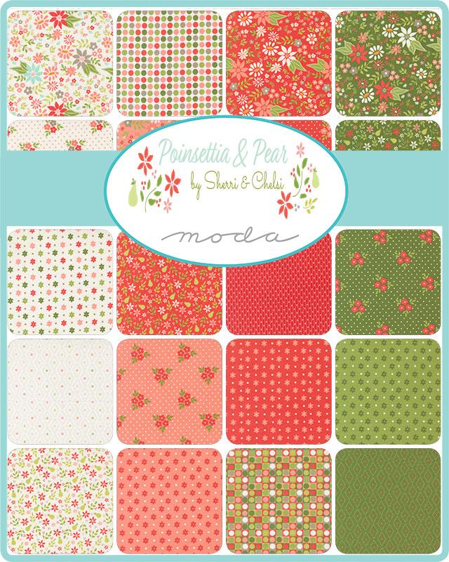 Poinsettia and Pear Jelly Roll by Sherri & Chelsi for Moda