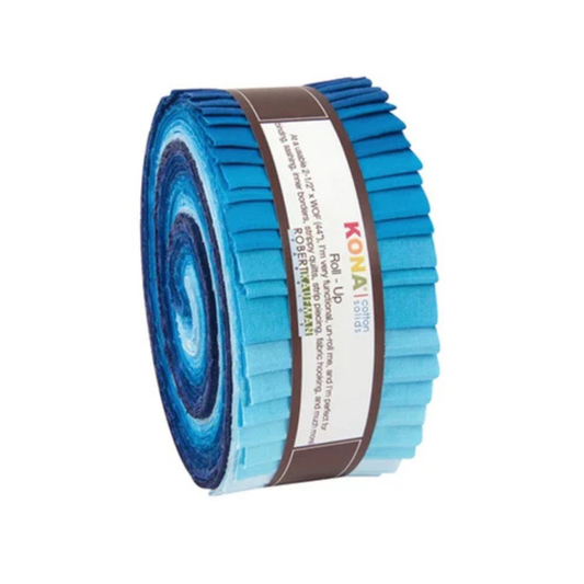 Kona Sky Gazer Blue Palette 2.5" Strips 40pcs Jelly Roll Robert Kaufman