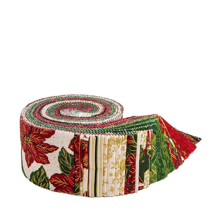 Poinsettias at Christmas 2 1/2" Rolie Polie