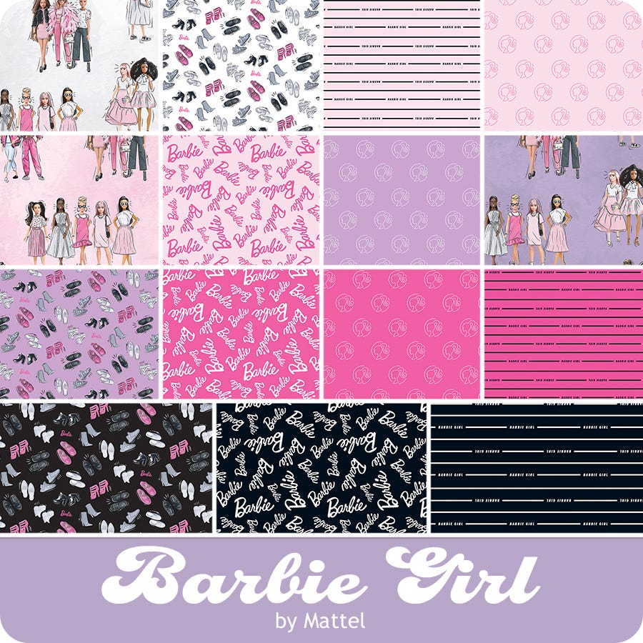 Barbie Girl 2.5" Rolie Polie
Mattel for Riley Blake Designs