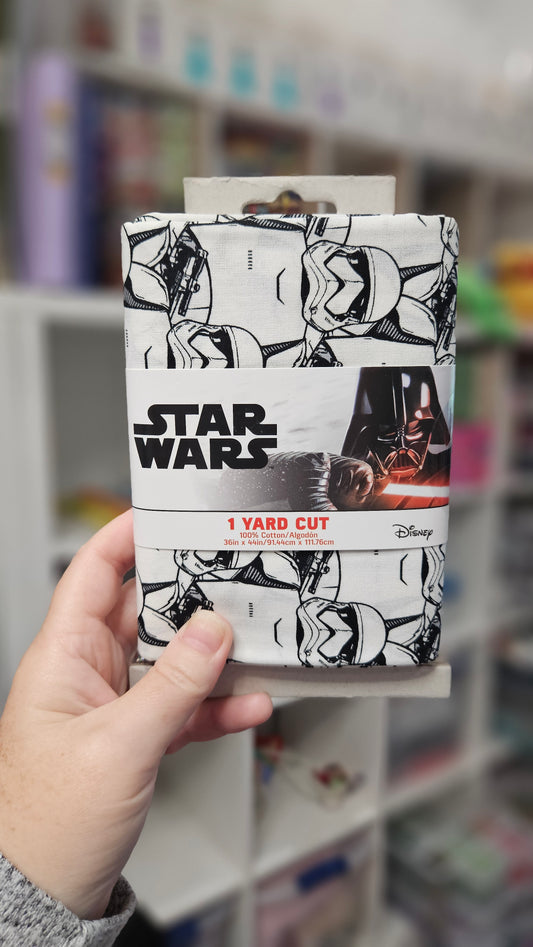 Eugene Textiles Star Wars Stormtroopers 100% Cotton Pre-Cut Sewing Fabric, 36" x 44" (1 Yard) White
