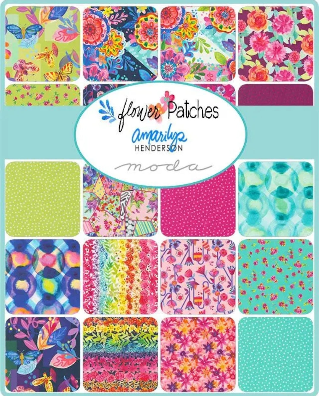 Flower Patches Jelly Roll by Amarilys Henderson for Moda Fabrics
