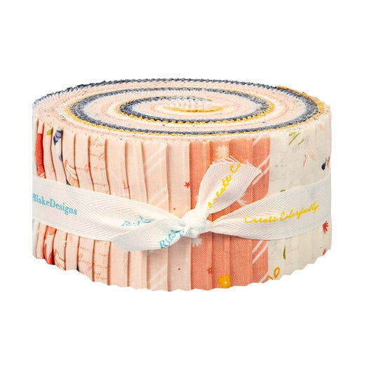 Fran Gulick Between The Pages Jelly Roll - 40 Pre-Cut 2.5 Inch Fabric Strips By Riley Blake Designs