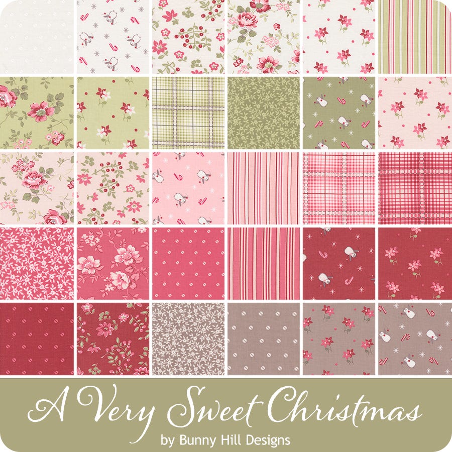 A Very Sweet Christmas Jelly Roll
by Bunny Hill Designs for Moda Fabrics