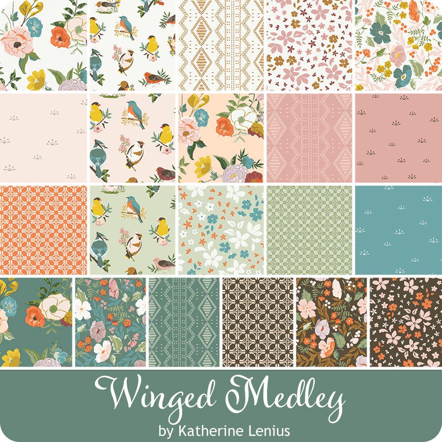 Winged Medley 2.5" Rolie Polie by Katherine Lenius for Riley Blake Designs