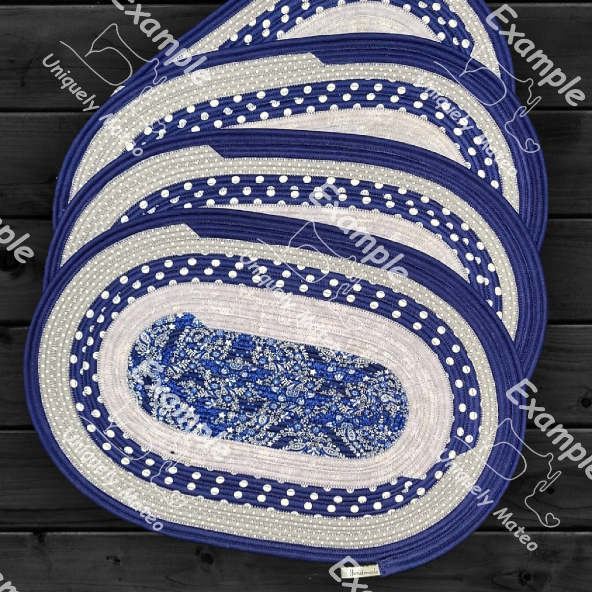 Custom JellyRoll Rug Placemat uniquelymateo