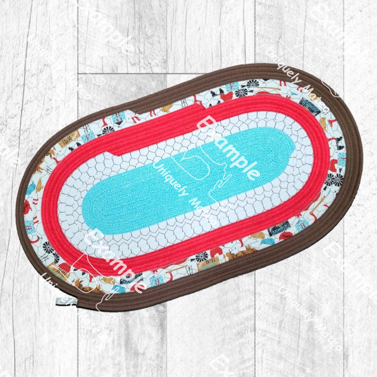 Custom Pet Bowl Jelly-Roll Rug Mat