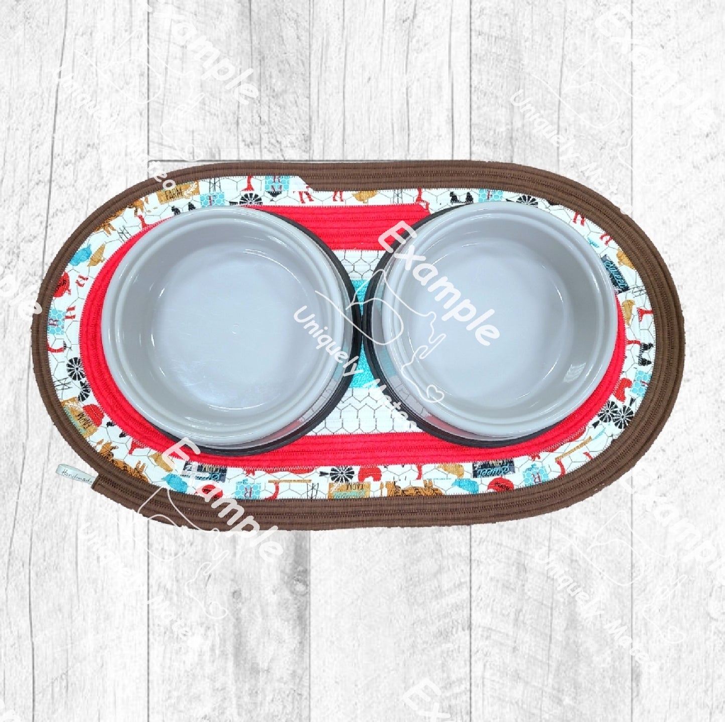 Custom Pet Bowl Jelly-Roll Rug Mat